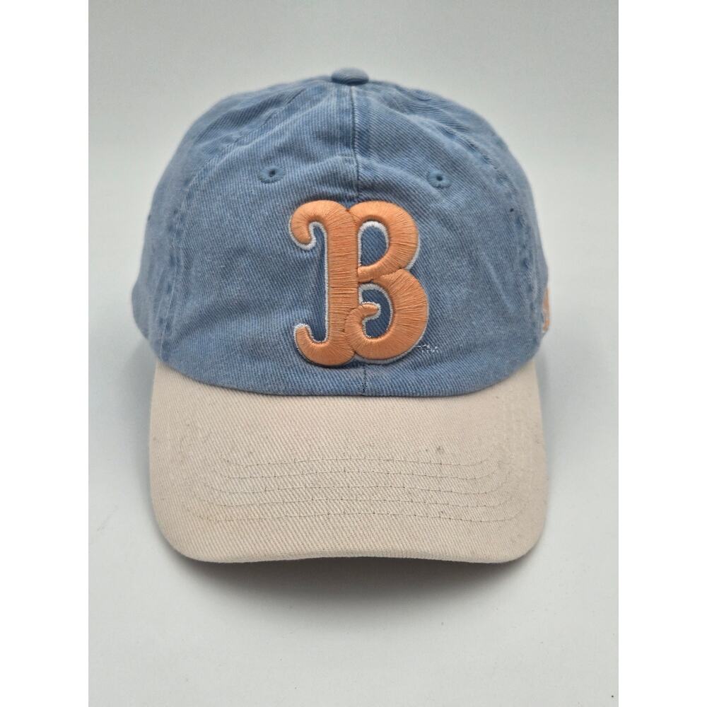H&M Boston Bruins Adjustable Hat Blue Tan NHL Strapback Cap EUC